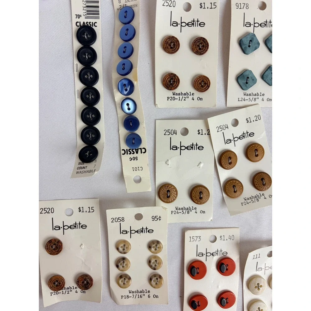 Vintage La Petite Lansing Sewing Button Lot JHB International Assorted Colors 32